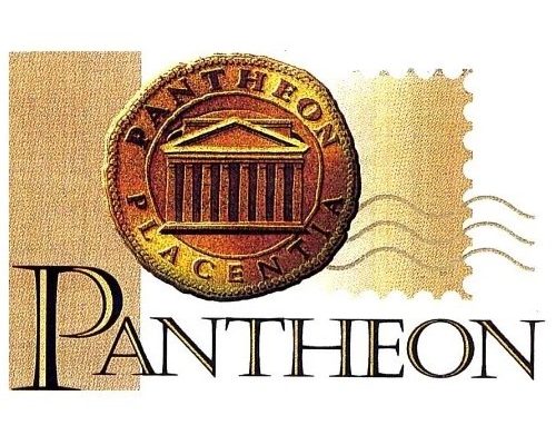 Logo di Pantheon il convegno numismatico filatelico e cartofilo di Piacenza